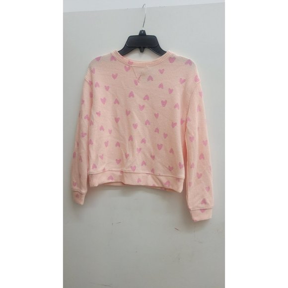 Girls' Cozy Waffle Top Cat & Jack Soft Peach Medium - Picture 7 of 8